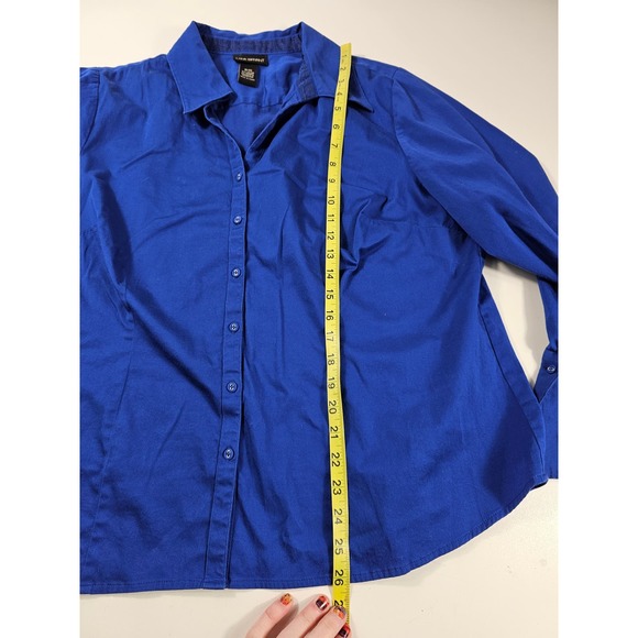 Lane Bryant plus size Career casual blue stretch button up 18/20 - Picture 4 of 5